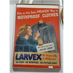 FRAMED ORIGINAL 1940'S-1950'S CARDBOARD LARVEX ADVERT