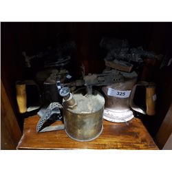 THREE ANTIQUE BLOW TORCHES