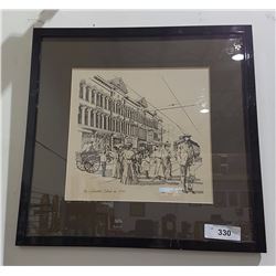 ORIGINAL INK DRAWING SIGNED FRANK LEWIS TITLED THE LONSDALE BLOCK IN 1898