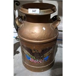 VINTAGE CREAM CAN W/ AMERICAN EAGLE