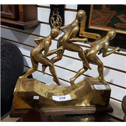 BRASS STATUE OF RUNNERS