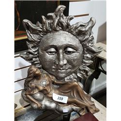 CERAMIC STATUE WOMAN & SUN