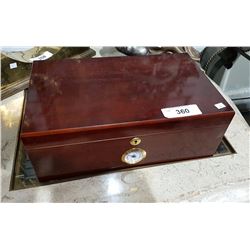 CIGAR BOX W/ HUMIDITY GAUGE