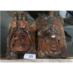 PAIR OF CARVED MASKS