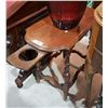 Image 1 : WALNUT OCCASIONAL TABLE W/ PULLOUT BOTTLE HOLDER