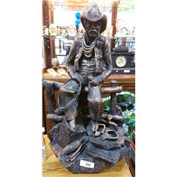 LARGE COWBOY STATUE IN CERAMIC APPROX 30" HIGH