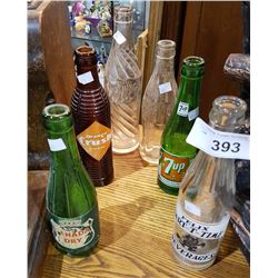 COLLECTION OF 6 VINTAGE POP BOTTLES