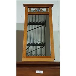 WALL MIRROR WITH STAIN GLASS ACCENT