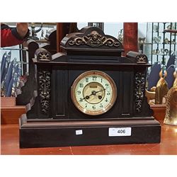 SEWILL SLATE MANTLE CLOCK W/ KEY & PENDULUM