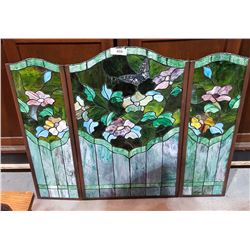 STAIN GLASS FIRE SCREEN DAMAGE TO THREE PANELS