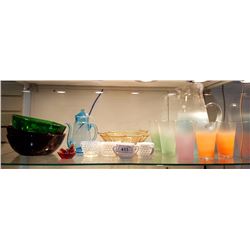 SHELF OF COLLECTABLE ART GLASS