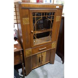 WATER FALL TWO TONE INLAID CHINA CABINET