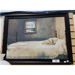 PRINT ON CANVAS TITLED THE SLEEPING DOG SIGNED ANDREW WYETH