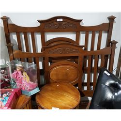 ANTIQUE DOUBLE HEADBOARD AND FOOTBOARD