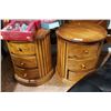 Image 1 : PAIR OF ROUND WOOD COUNTRY STYLE END TABLES