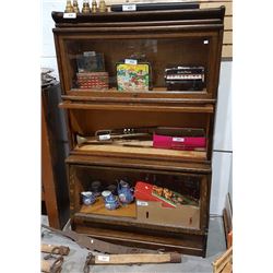 THREE SECTION BARRISTER BOOKCASE