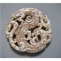 Hand Craved Jade Dragon Pendant