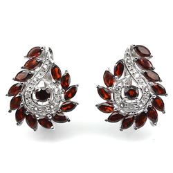Natural Garnet & Topaz Ear Rings