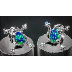 Stunning Fire Opal & Topaz Earrings/Studs