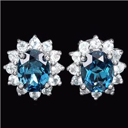 Natural Sky & London Blue Topaz Earrings