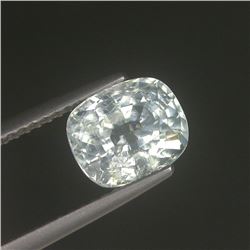 Stunning Natural White Cushion Cut Sapphire 3.08 Carats