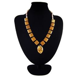 Natural Stone Hand Made Diamond Polished Necklace