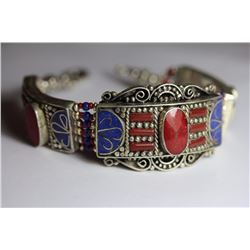 Tibet Hand Made Coral & Lapis Lazuli Bracelet