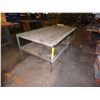 Image 2 : 96" x 50" x 32" Tall Steel Tube Table w/ Wood Top