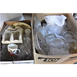 TWO BOXES OF ESTATE STEMWARE AND BAR ITEMS