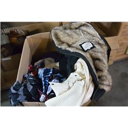 BOX OF TIES AND BOX OF CLOTHING