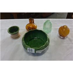 MCCOY PLANTER AND OTHER ART GLASS