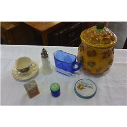 EARLY COOKIE JAR AND COLLECTIBLE KITCHEN ITEMS