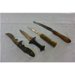 FOUR HANDMADE KNIVES