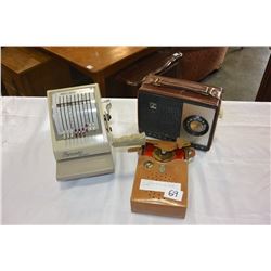 TWO VINTAGE RADIOS AND CHEQUE PRINTER