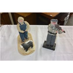 TWO FOLKART FIGURES