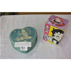 COLLECTIBLE DISNEY DRESSER BOX AND BETTY BOOP SALT AND PEPPERS