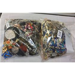 TWO BAGS OF JEWELLRY