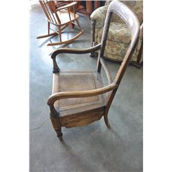 COMMODE CHAIR (NEEDS BACK)