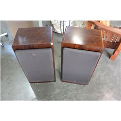 PAIR OF AERO SPEAKERS AND METAL DVD RACK