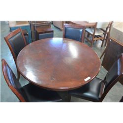 ROUND MAHOGANY DINING TABLE AND FOUR CHAIRS