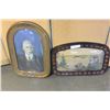 Image 1 : TWO ANTIQUE BOWED GLASS PICTURES