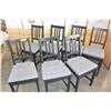 Image 1 : SET OF SEVEN BLACK DINING CHAIRS