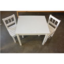KIDS WHITE TABLE AND TWO CHAIRS