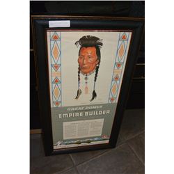 FRAMED GREAT NORTHERN RAILROAD POSTER