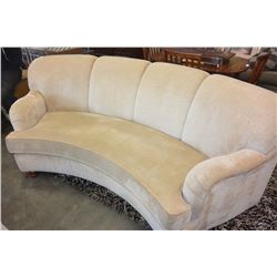 BEIGE UPOLSTERED CONTOUR SOFA