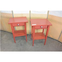 PAIR OF RED PINE ENDTABLES