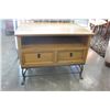Image 1 : PINE AND IRON 2-DRAWER CABINET