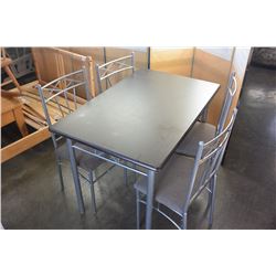 METAL BASE TABLE AND FOUR CHAIRS