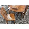 Image 2 : WALNUT DINING TABLE WITH LEAF AND FOUR CHAIRS