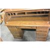 Image 1 : OAK DOUBLE PEDESTLE ROLL TOP DESK